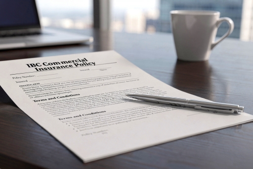 IBC Commercial Policy Wording on a Desk