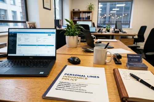 Personal Lines Policy on a Broker's Desk